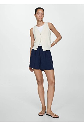 MANGO Woman Lyocell Shorts with Elastic Waistband