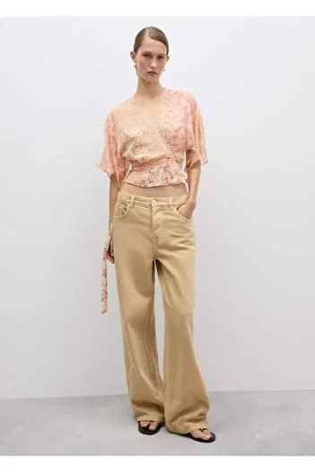 MANGO Woman Floral printed wrap blouse