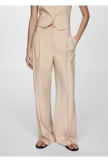 MANGO Woman Striped fabric trousers