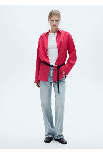 MANGO Woman Straight-Cut Mid-Waist Miami Jeans