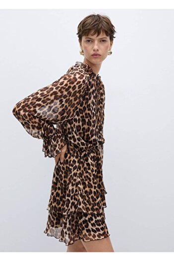 MANGO Woman Φόρεμα σε γραμμή Α με Leopard Print - Κομψό και άνετο