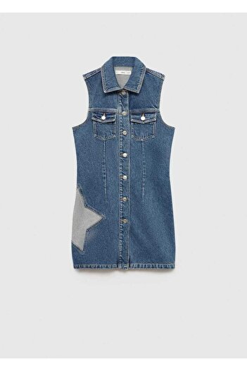 MANGO Woman Yıldız denim elbise