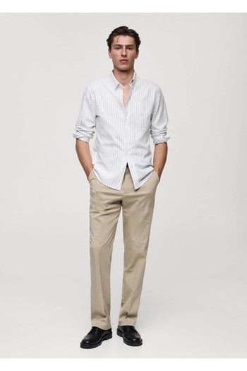 MANGO Man 100% cotton kodak striped shirt
