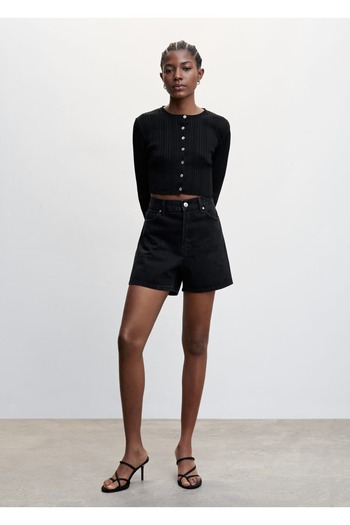 MANGO Woman High Waist Denim Shorts