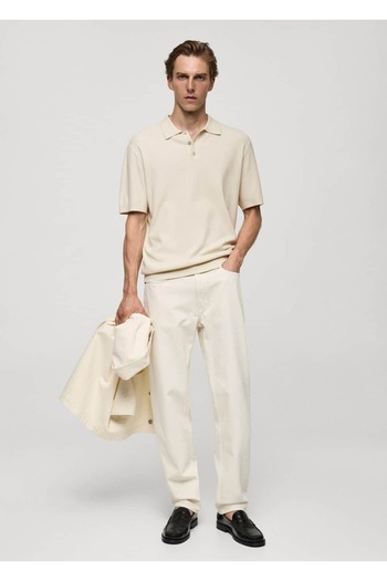 MANGO Man Molded Thin Knitwear Polo Shirt