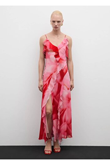 MANGO Woman Ruffled Dress with Slit