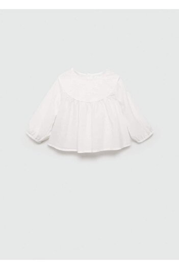 MANGO Baby Κεντημένη βαμβακερή μπλούζα