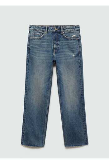 MANGO Woman White Crop Jeon - Straight Cut