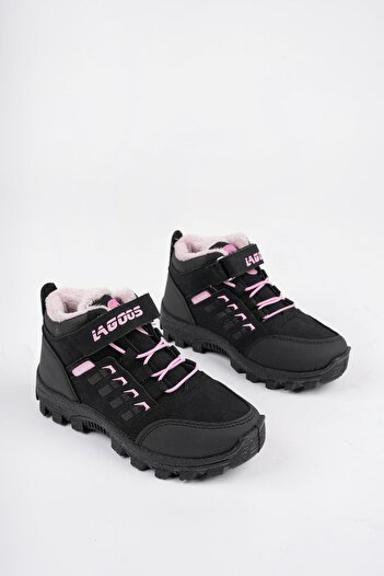 MUGGO Bob Garantili Bağcıklı Cırtlı Içi Kürklü Unisex Çocuk Outdoor Kışlık Bot