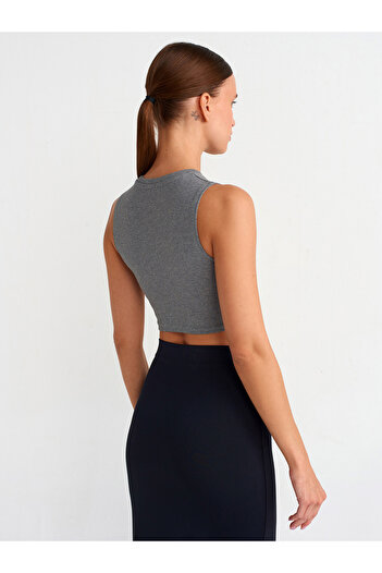Dilvin 30998 Crop Top-Anthracite