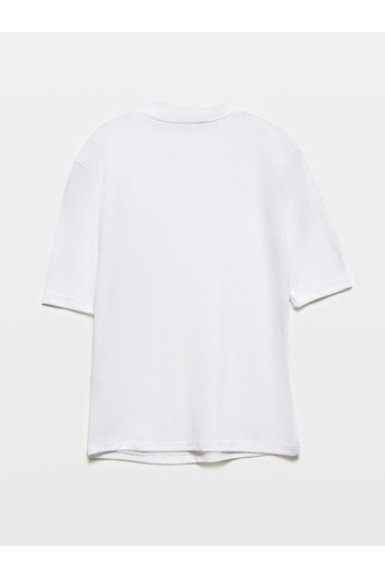 Dilvin 30481 Tricou cu guler înalt-O.Alb