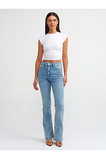 Dilvin 71491 Pantaloni din denim evazați Tint Wash-Tint