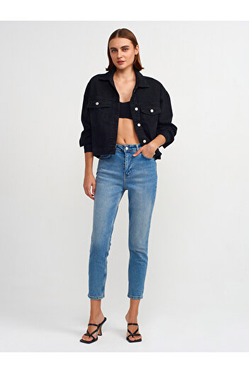 Dilvin Model 71682 - Pantaloni din denim cu croiala relaxata