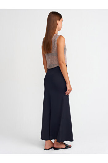 Dilvin 80362 Black High Waist Maxi Skirt