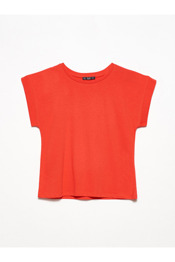 Dilvin 3504 Crew Neck Combed T-Shirt-Red