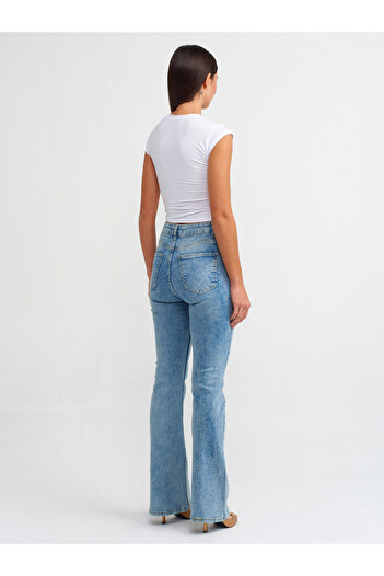 Dilvin 71491 Pantaloni din denim evazați Tint Wash-Tint