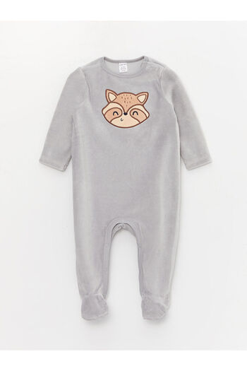 LC Waikiki Lw - Embroidery Detailed Plush Baby Boy Jumpsuit (0-12 Months with Booties, 12 Months Without Booties)