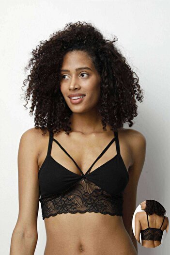 İntive Lingerie Kota 6 Pieces Black Lace Bustier