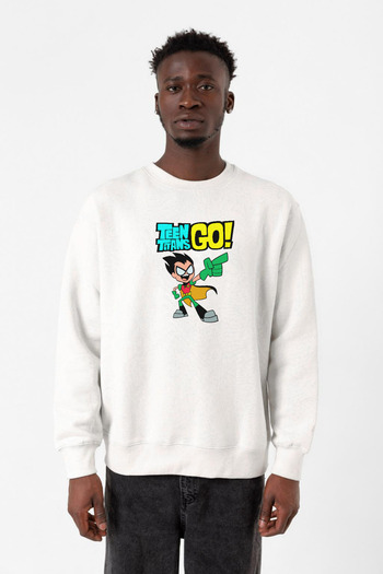 Tshirthane Teen Titans Go Робін Білий Чоловічий 2ip Світшот
