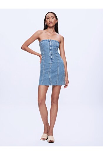Ltb Rochie de jeans fără bretele Talısa