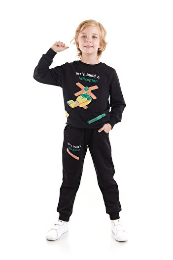 AHENGİM Helicopter Printed Boy's Tracksuit Set - Ak2534