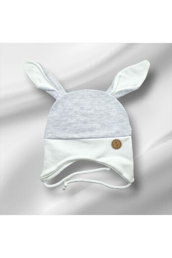 Çağrı Store Baby Combed Beanie with Rabbit Ears and Laces