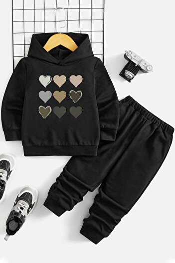 uyguntarz Kinder-Trainingsanzug-Set mit Herz-Aufdruck