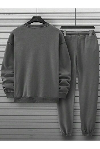 CAST COLLECTİON Men's Oversize Nardogrey Tracksuit Set - Summer Balance