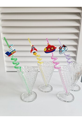 GULHANILE Colorful Straws with 4 Figures Party Birthday
