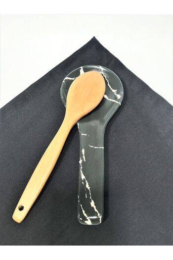 GULHANILE Matte Black Marble Pattern Dirty Spoon Holder