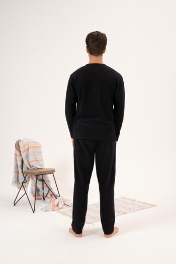 Estiva Men's Fleece Pajama Set - Winter, Buttoned Collar