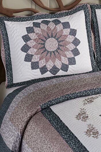 Örtüm Gloria Brown Double Quilted Bedspread