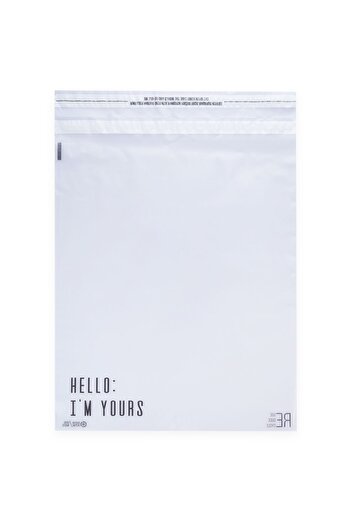 House Of Pack Buzlu Şeffaf Kargo Poşeti - 35x45 Cm - ' Hello I'm Yours ' Baskılı - 50 Adet