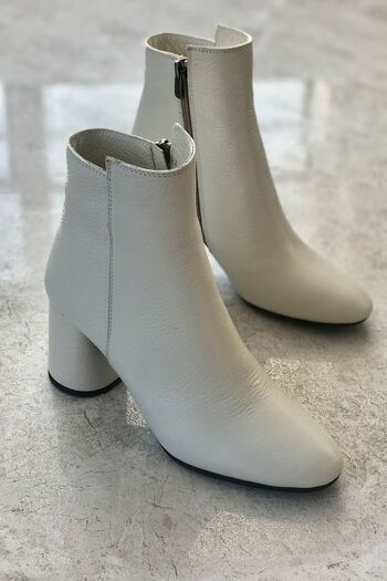 TUNAELLİ Γυναικείες μπότες Nude Color - Γνήσιο φυσικό δέρμα & μποτάκι