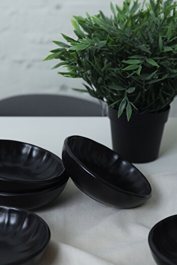 Keramika Sirius Matte Black Snack Bowl - 12 Cm, 6 Pieces, 956