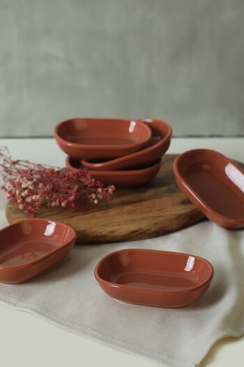 Keramika Red Brown Noyan Snack Bowl 11 Cm 6 Pieces 607