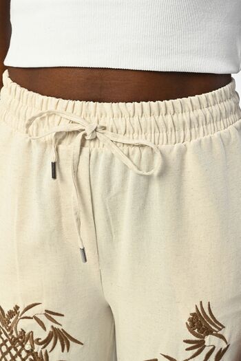Orfeo Negro Women's - Embroidered and Pearl Embroidered Elastic Waist Pants