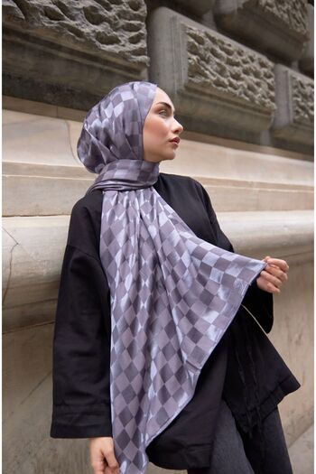 Bonjela Checkerboard Pattern Cotton Jacquard Shawl