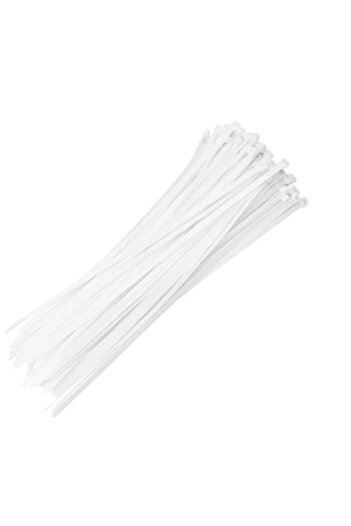 Niken Plastic Velcro Clamp Cable Tie White 100 Pieces 3.6x370