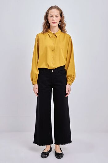 ALLDAY Black Cotton Tasseled Trousers