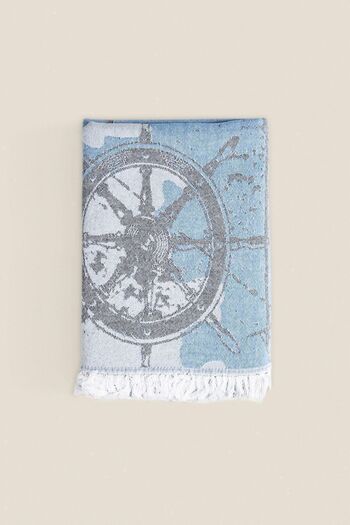 İrya Compass %100 Pamuk Peştemal Mavi 90x170