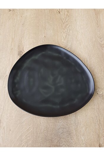 GULHANILE Mat Siyah Trior Organik 32 cm Kahvaltı Takımı