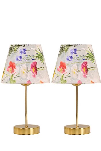 EvLight Gold Metal Flower Patterned Lampshade