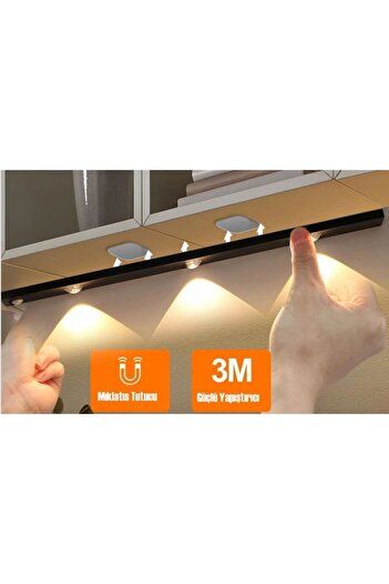 Cata Ct 2464s 3w Şarjlı Led Sensörlü Dolap Içi Lamba 3 Renk Mod Siyah Kasa