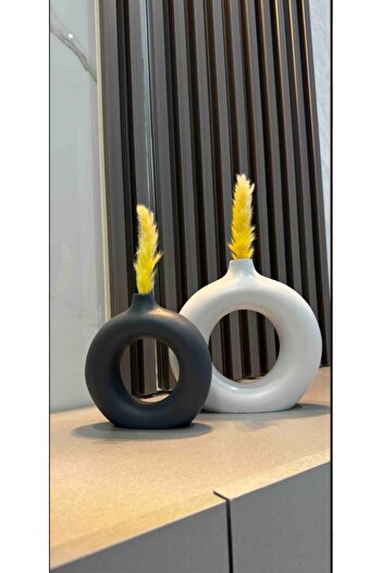 HEYKELCAN Bohemian Ring Vase Set - 2-Piece Decorative Donut Object