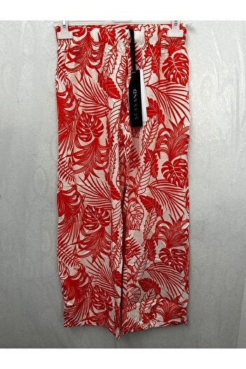 seasand Loose Patterned Fresh Summer Trousers - Lace-up Waist, 31898