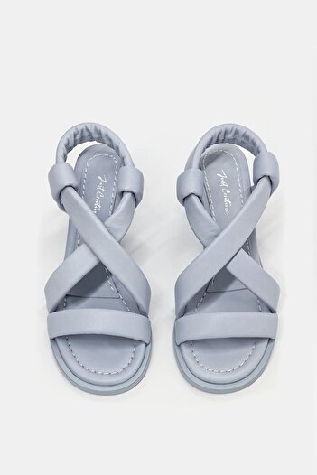 NILUFARR Sandale cu toc Ellis Baby Blue din piele naturală