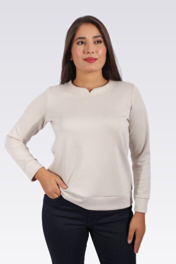 TOLGA SARAÇOĞLU 10926 КАМ'ЯНИЙ ВЕЛОСИПЕД З ДОВГИМИ РУКАВАМИ SWEATSHIRT