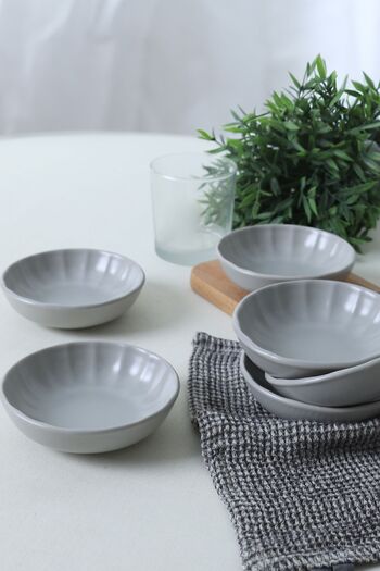 Keramika Sirius Matte Gray Snack Bowl/Sauce Bowl - 12 cm, 6 Pieces, 995