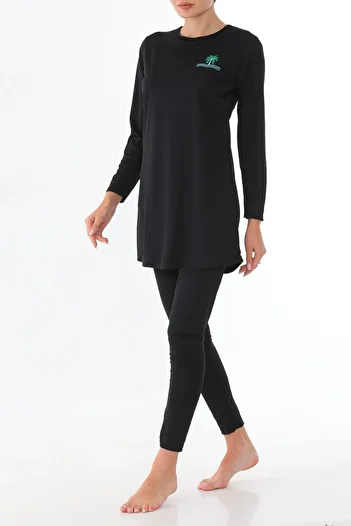 medipek Embroidery Detailed Full Covered Hijab Swimsuit